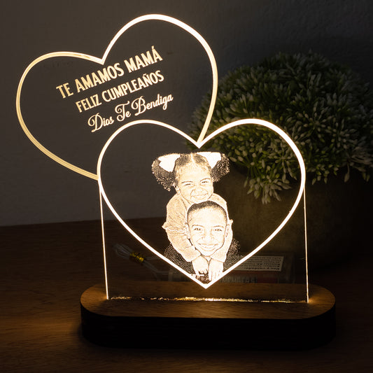 COD. 406 - Foto y Texto Grabado - Base Madera - Regalo Romántico (Copy)