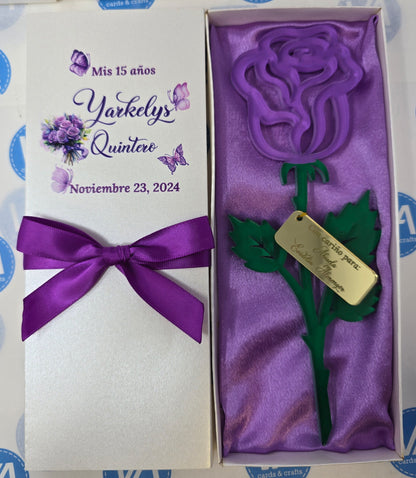 COD. 600 - Set de 15 Rosas de Acrílico Personalizadas