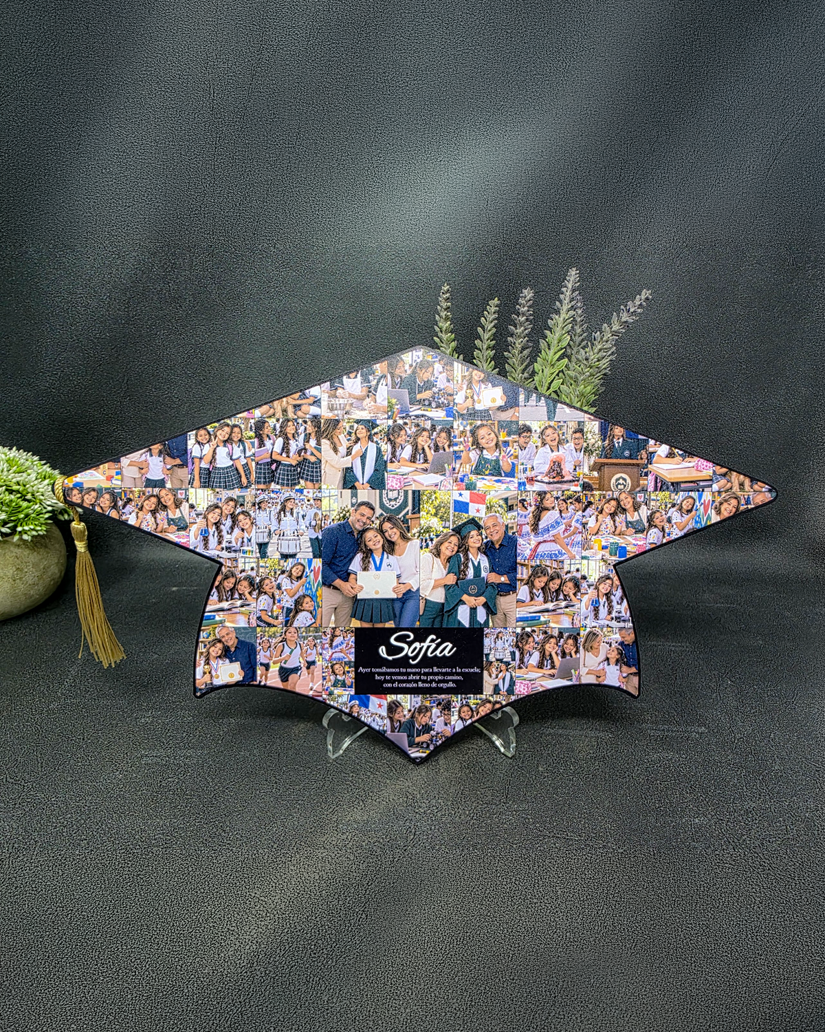 Collage Birrete de Graduación personalizado con fotos, nombre y dedicatoria