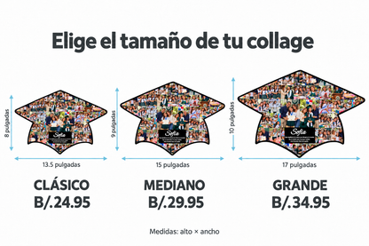 Elige el tamaño de tu collage: Clásico, Mediano y Grande con medidas y precios